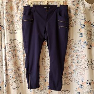 Navy Blue Torrid Pants w fun Zippers size 16